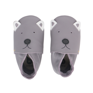 capáčky Bobux Woof Gull Grey (soft sole) Velikost boty (EU): 24, Vnitřní délka boty: 155, Vnitřní šířka boty: 65