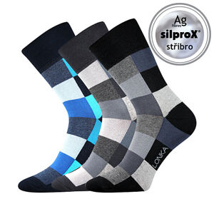 Voxx Ponožky Lonka Decube mix B šedo-modré, 3 páry Velikost ponožek: 47+   EU