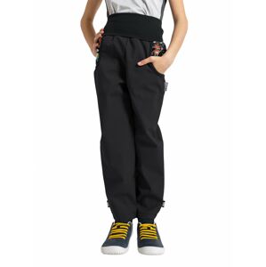 dětské softshellové kalhoty s fleecem Unuo Basic Roboti černá Velikost boty (EU): 116/122