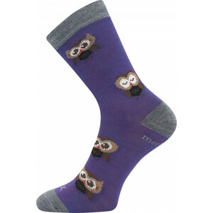 Ponožky Voxx Sovik fialová, 1 pár Velikost ponožek: 30-34 EU