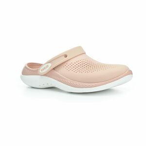 Crocs Literide Clog Pink clay/White AD pantofle Velikost boty (EU): 39, Vnitřní délka boty: 235, Vnitřní šířka boty: 95