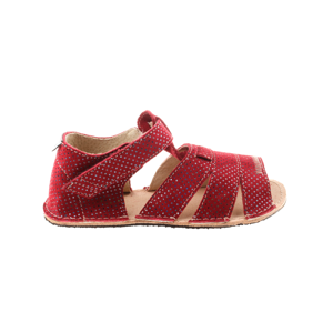 Orto Plus/OKbarefoot sandály Orto Plus Maiami červené s tečkami (BF-D200-R41/H), šíře H, 2 mm velikosti bot EU: 26