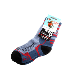 Pondy K funkční ponožky Winter merino wool šedá s červenou velikosti ponožek: 24-26 EU