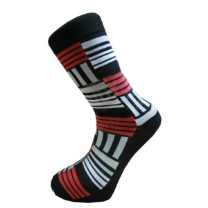 PONDY K ponožky panely červeno-černé Velikost ponožek: 39-41 EU