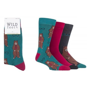 ponožky Wild feet Medvěd 3 páry velikosti ponožek: 41-45 EU