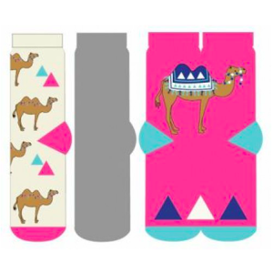ponožky Wild feet velbloud, 3 páry velikosti ponožek: 37-42 EU