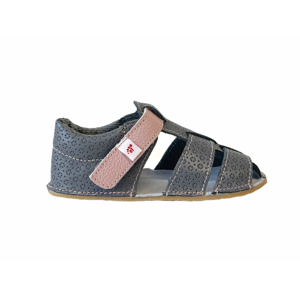 EF Barefoot sandály Ef Šedá s růžovou Velikost boty (EU): 22, Vnitřní délka boty: 138, Vnitřní šířka boty: 64