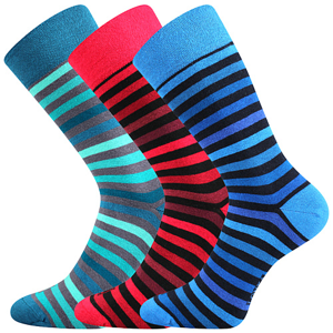 Voxx Ponožky Lonka Deline I mix proužky, 3 páry velikosti ponožek: 39-42 EU