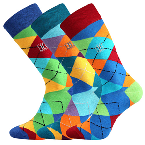 VoXX Ponožky Lonka Dikarus mix A káro, 3 páry Velikost ponožek: 43-46 EU